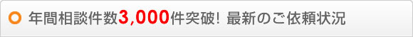 年間相談件数3,000件突破！最新のご依頼状況